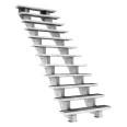 Dolle Außentreppe Gardenstep 120cm breit 12 Stufen Gitterrost 222-270cm Steigungshöhe ohne Geländer
