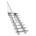 Dolle Außentreppe Gardenstep 120cm breit 8 Stufen Gitterrost 148-180cm Steigungshöhe mit Geländer