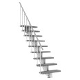 Dolle Außentreppe Gardenstep 80cm breit 9 Stufen Trimax grau 166,5-202,5cm Steigungshöhe mit Geländer