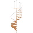 Dolle Spindeltreppe Montreal Buche/weiß 252-282cm Geschosshöhe Ø140cm