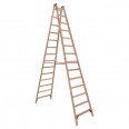 Euroline Holz Sprossenstehleiter 2x14 Sprossen