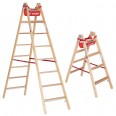 Euroline Holz Sprossenstehleiter mit Comfort-Breitsprossen und Eimerhaken Euroline Holz Sprossenstehleiter mit Comfort-Breitsprossen und Eimerhaken-small