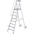 MUNK Aluminium-Stehleiter mit Rollen und Griff 8 Stufen