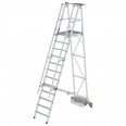 MUNK Podestleiter fahrbar mit schmaler Traverse 12 Stufen