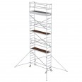 MUNK Aluminium-Rollgerüst mit Ausleger 2,45x0,75m Plattform 8,43m AH