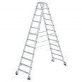 MUNK Stehleiter beidseitig begehbar mit Rollen 2x12 Stufen