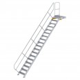 MUNK Treppe mit Plattform 45° inkl. einen Handlauf, 600mm Stufenbreite, 18 Stufen