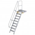 MUNK Treppe mit Plattform 60° inkl. einen Handlauf, 600mm Stufenbreite, 9 Stufen