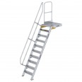 MUNK Treppe mit Plattform 60° inkl. einen Handlauf, 600mm Stufenbreite, 10 Stufen