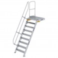 MUNK Treppe mit Plattform 60° inkl. einen Handlauf, 800mm Stufenbreite, 9 Stufen