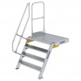 MUNK Treppe mit Plattform 60° inkl. einen Handlauf, 1000mm Stufenbreite, 4 Stufen