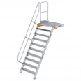 MUNK Treppe mit Plattform 60° inkl. einen Handlauf, 1000mm Stufenbreite, 10 Stufen