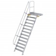 MUNK Treppe mit Plattform 60° inkl. einen Handlauf, 1000mm Stufenbreite, 13 Stufen