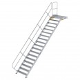 MUNK Treppe mit Plattform 45° inkl. einen Handlauf, 1000mm Stufenbreite, 18 Stufen