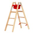 Hymer Holz Stufenstehleiter mit Textiltasche 2x4 Stufen
