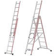 Hymer Mehrzweckleiter mit gebogener Traverse und Wandlaufrollen 3-teilig Hymer Mehrzweckleiter mit gebogener Traverse und Wandlaufrollen 3-teilig-small