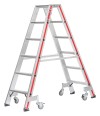 Hymer Stufenstehleiter mit Rollen beidseitig begehbar Hymer Stufenstehleiter mit Rollen beidseitig begehbar-small