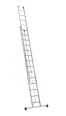 Iller Schiebeleiter in Industriequalität mit Seilzug und Traverse 2x14 Sprossen