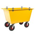 Kongamek Abfallwagen mit Hebeösen 1390x740x930mm Gummibereifung und 400l Volumen-small