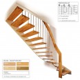 Dolle Geschosstreppe Bilbao Geradelaufend 234-260cm GH Holz rund 30mm Buche versiegelt