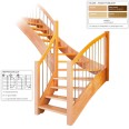 Dolle Geschosstreppe Orly Geradelaufend 234-260cm GH mit Edelstahlgeländer Buche versiegelt