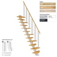 Dolle Mittelholmtreppe Berlin (Neu ab Juni 2022) 64cm breit für Geschosshöhen 203-315cm inkl. einseitigem Designgeländer Dolle Mittelholmtreppe Berlin (Neu ab Juni 2022) 64cm breit für Geschosshöhen 203-315cm inkl. einseitigem Designgeländer-small