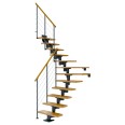 Dolle Mittelholmtreppe Cork Eiche, lackiert 1/4 gewendelt 75 cm breit für GH 222 – 270 cm UK Metall Anthrazit mit Geländer