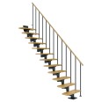 Dolle Mittelholmtreppe Cork Ahorn, lackiert Gerade 79 cm breit für GH 222 – 270 cm UK Metall Anthrazit mit Geländer