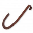 Rundholzhalter, gerade, 50mm gekröpft zum Einhängen in Holzbohlen, rotbraun