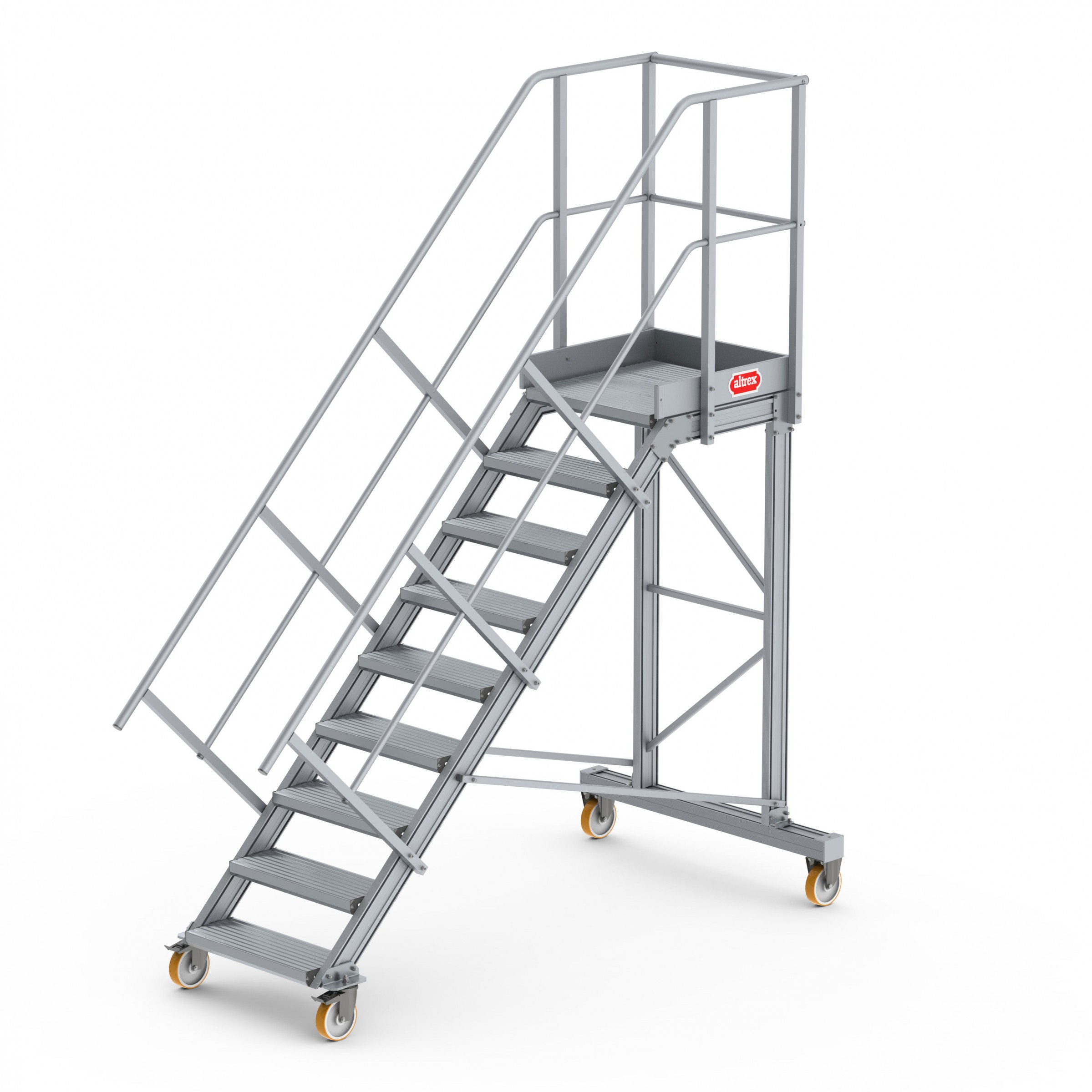 Altrex Podesttreppe fahrbar 45° 9 Stufen