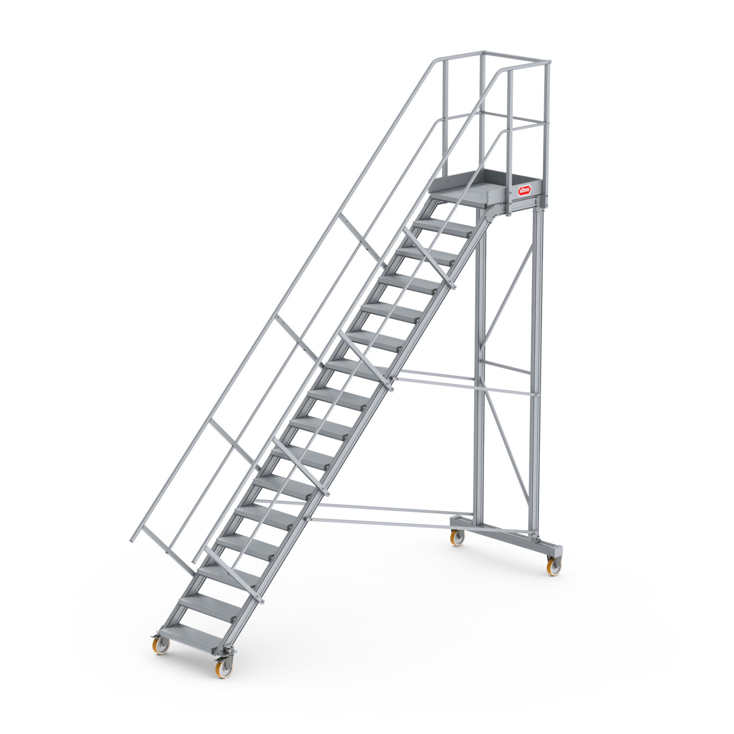Altrex Podesttreppe fahrbar 45° 16 Stufen