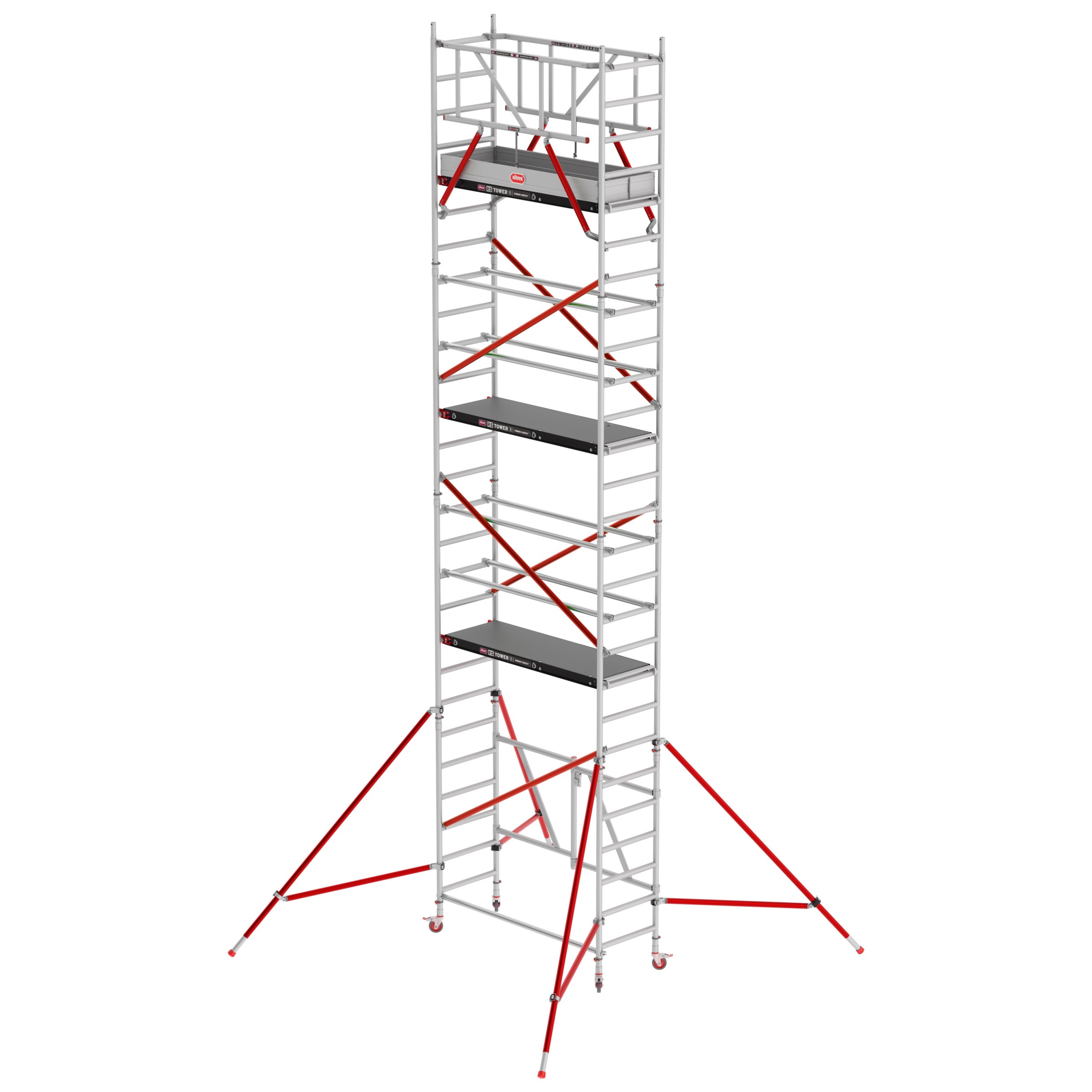 Altrex Klappgerüst RS Tower 54 Aluminium Fiber-Deck Plattform 0,75x1,85m ohne Safe-Quick 8,8m AH
