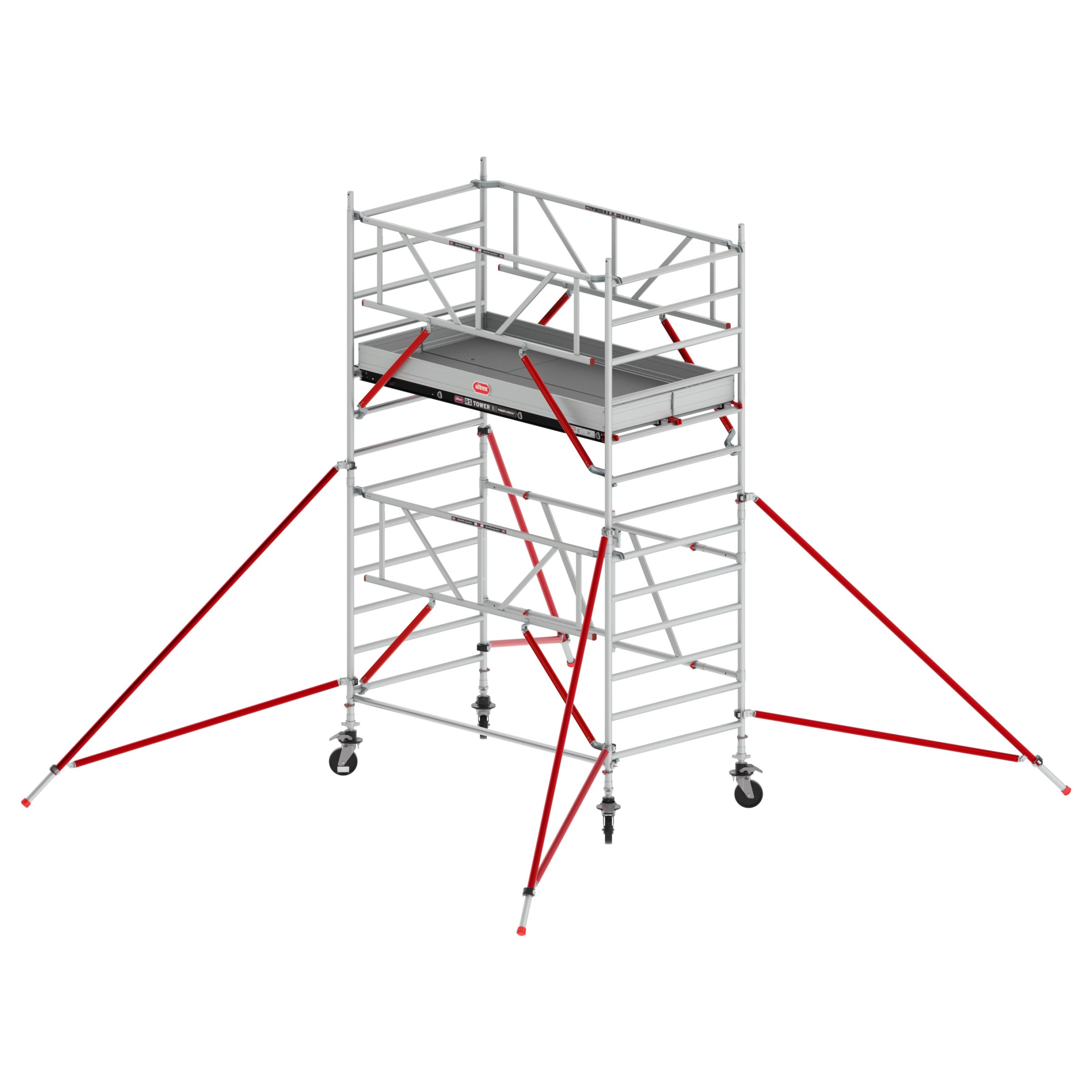 Altrex RS Tower 55-S mit Safe-Quick® 4,8m Arbeitshöhe Holz-Plattform 1,85m