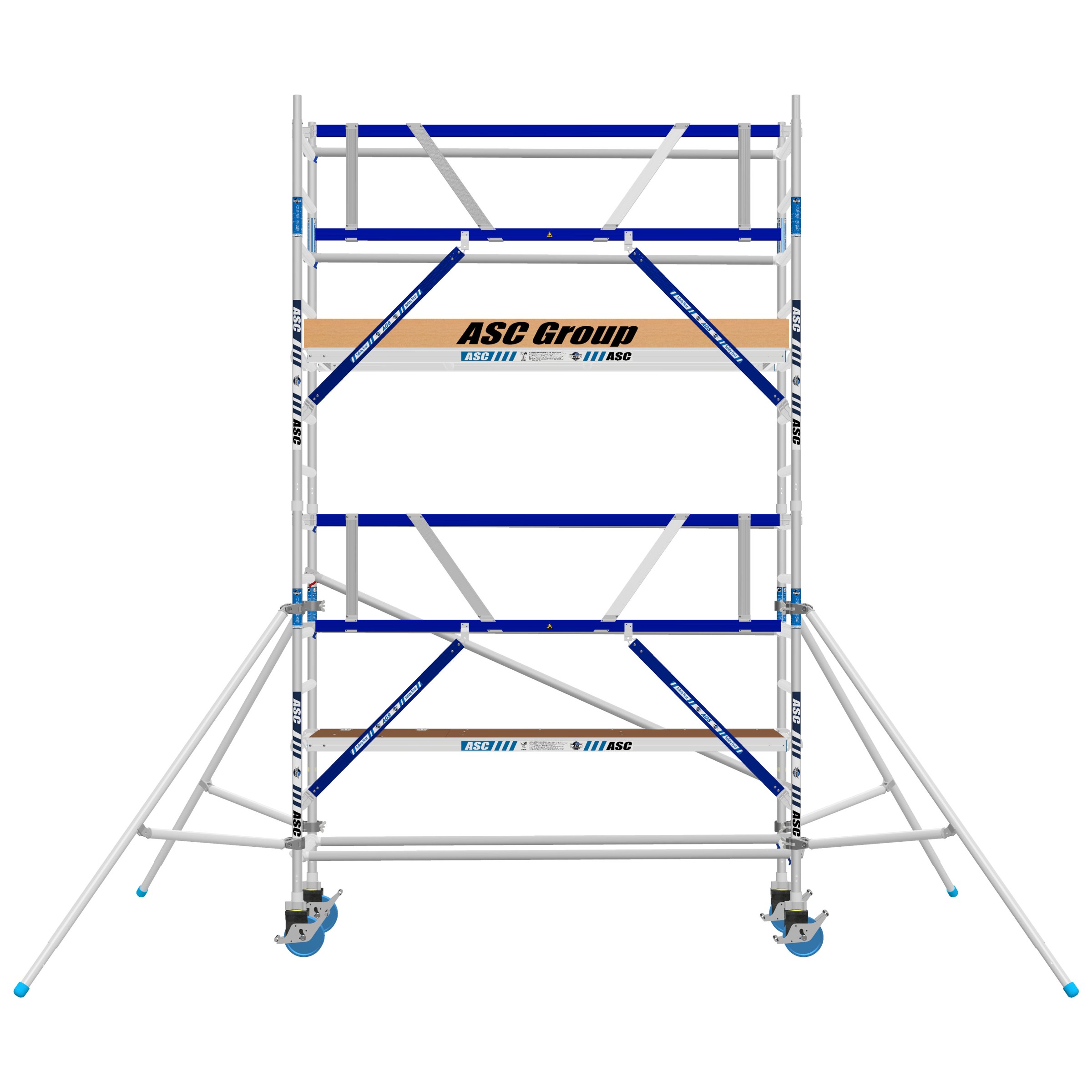 ASC Rollgerüst AGS Pro 305x135cm mit Carbon-Plattformen und einseitigem Geländer 5,3m Arbeitshöhe