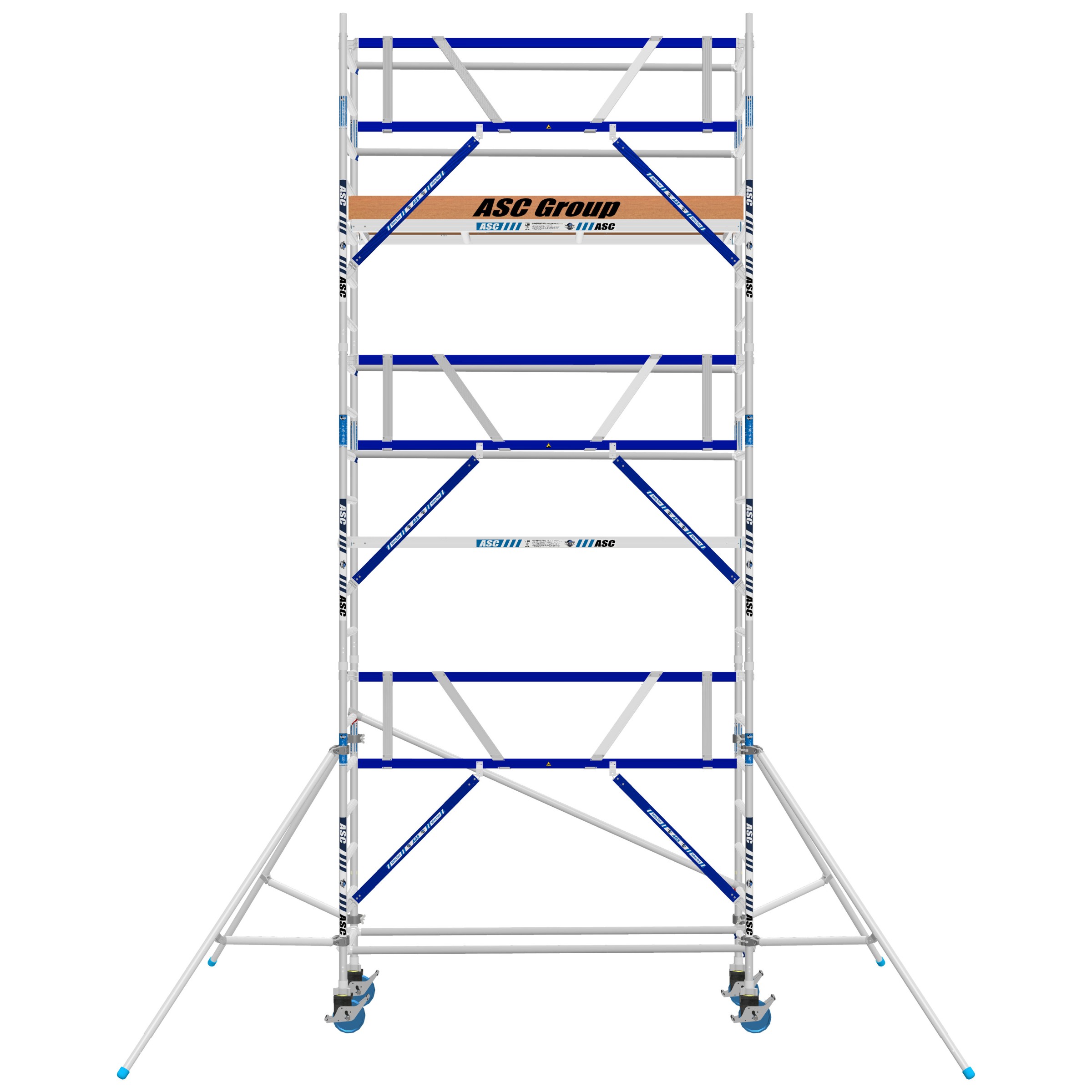 ASC Rollgerüst AGS Pro 250x135cm mit Carbon-Plattformen und einseitigem Geländer 7,3m Arbeitshöhe