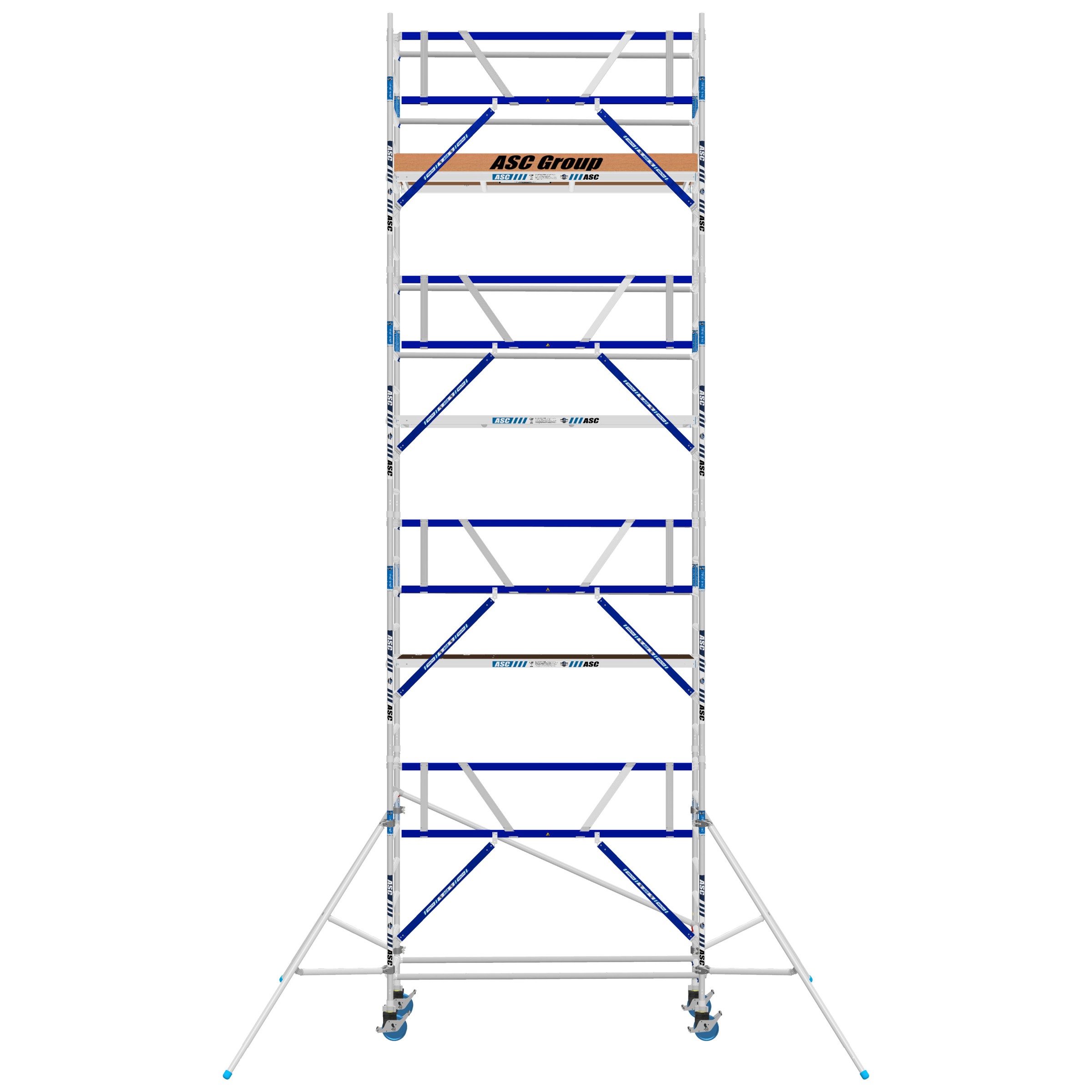 ASC Rollgerüst AGS Pro 250x135cm mit Carbon-Plattformen und einseitigem Geländer 9,3m Arbeitshöhe
