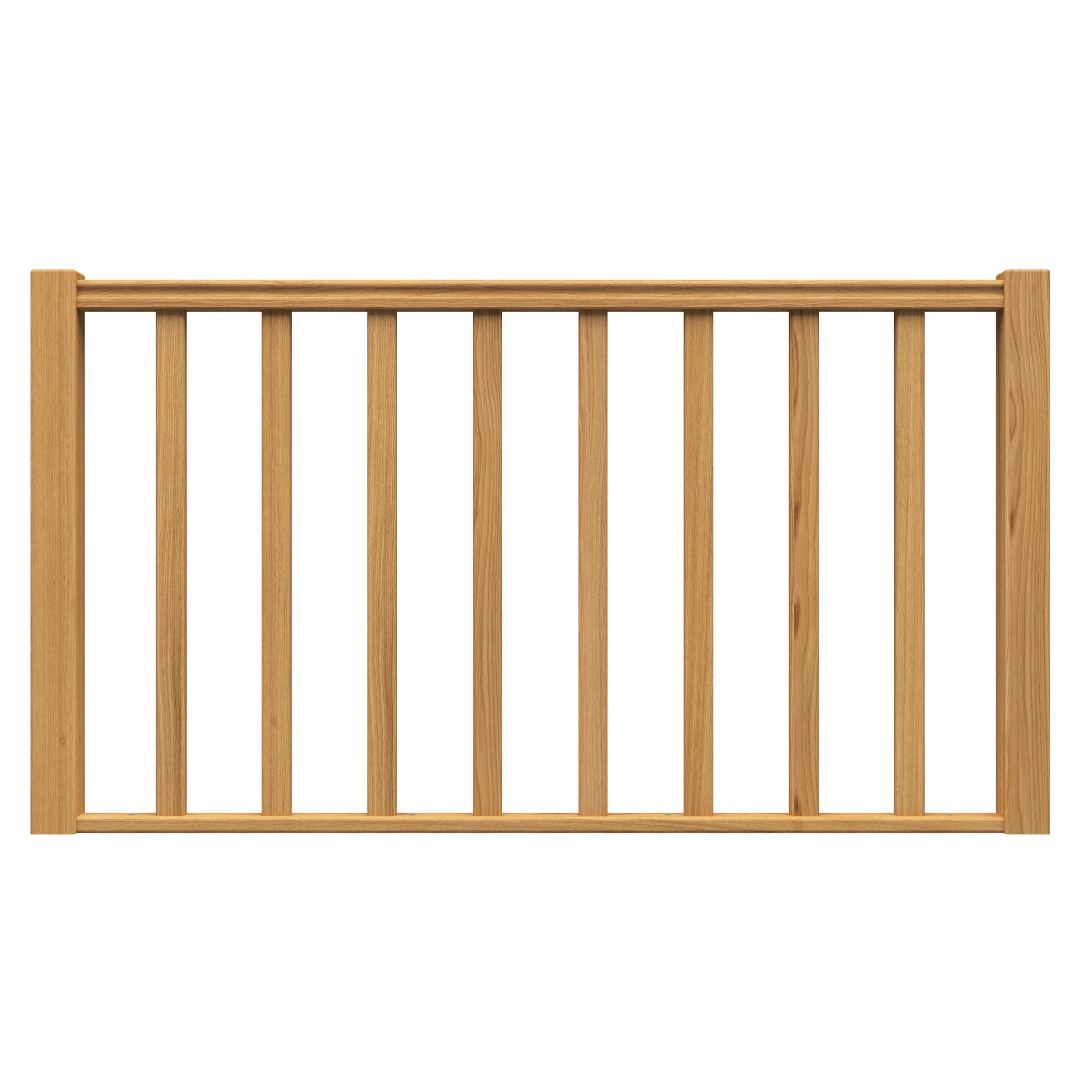 Dolle Brüstungsgeländer 1m lang aus Buche unbehandelt mit Rechteckstäben für Raumspartreppe Paris, Burgau oder Bern