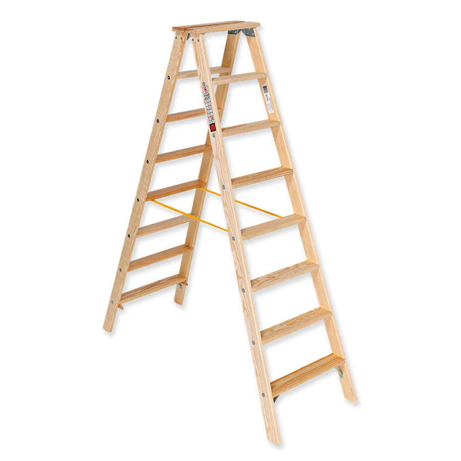 Euroline Holz Stufenstehleiter 2x8 Stufen