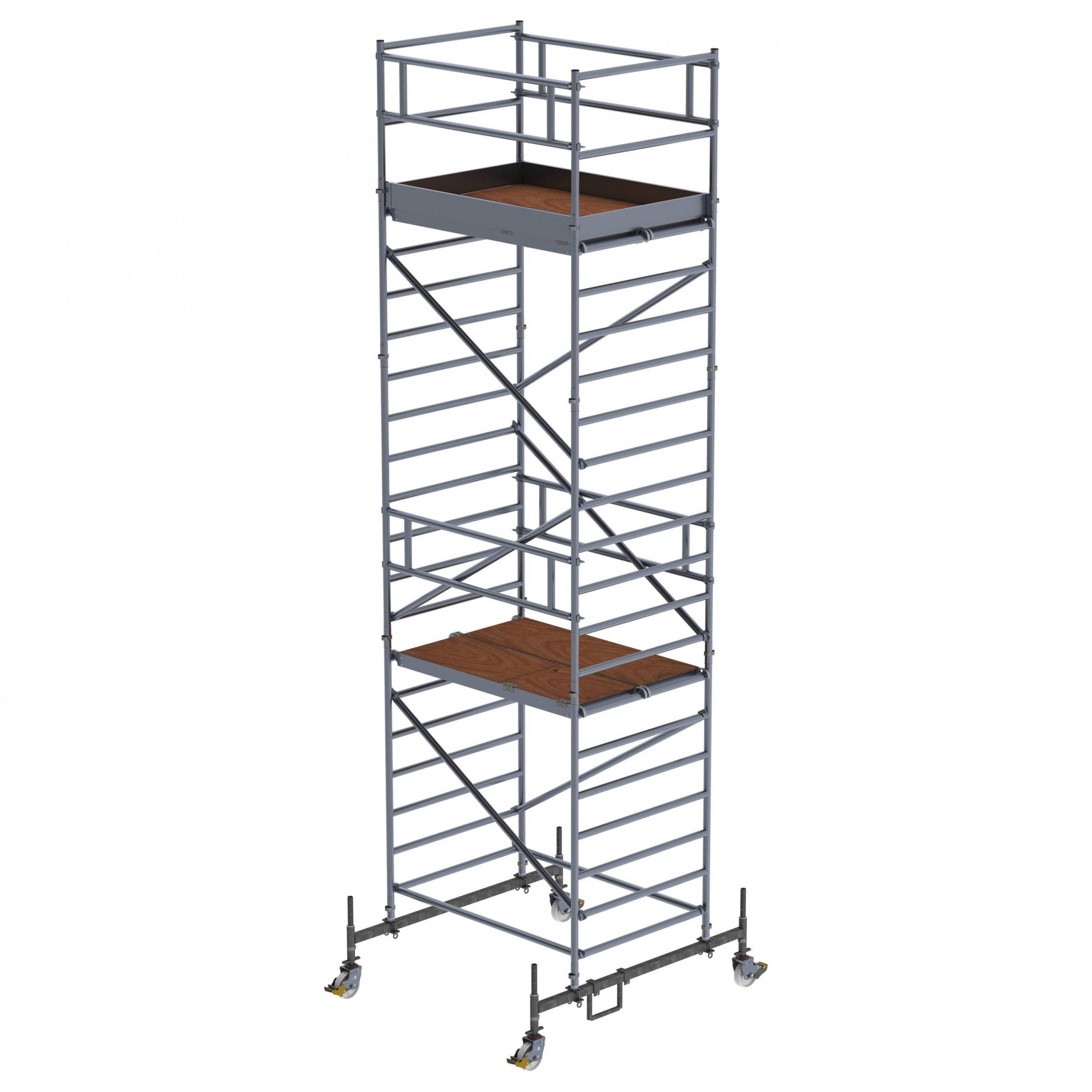 MUNK Rollgerüst mit Doppelplattform 1,35x1,80m Plattform, 7,35m AH