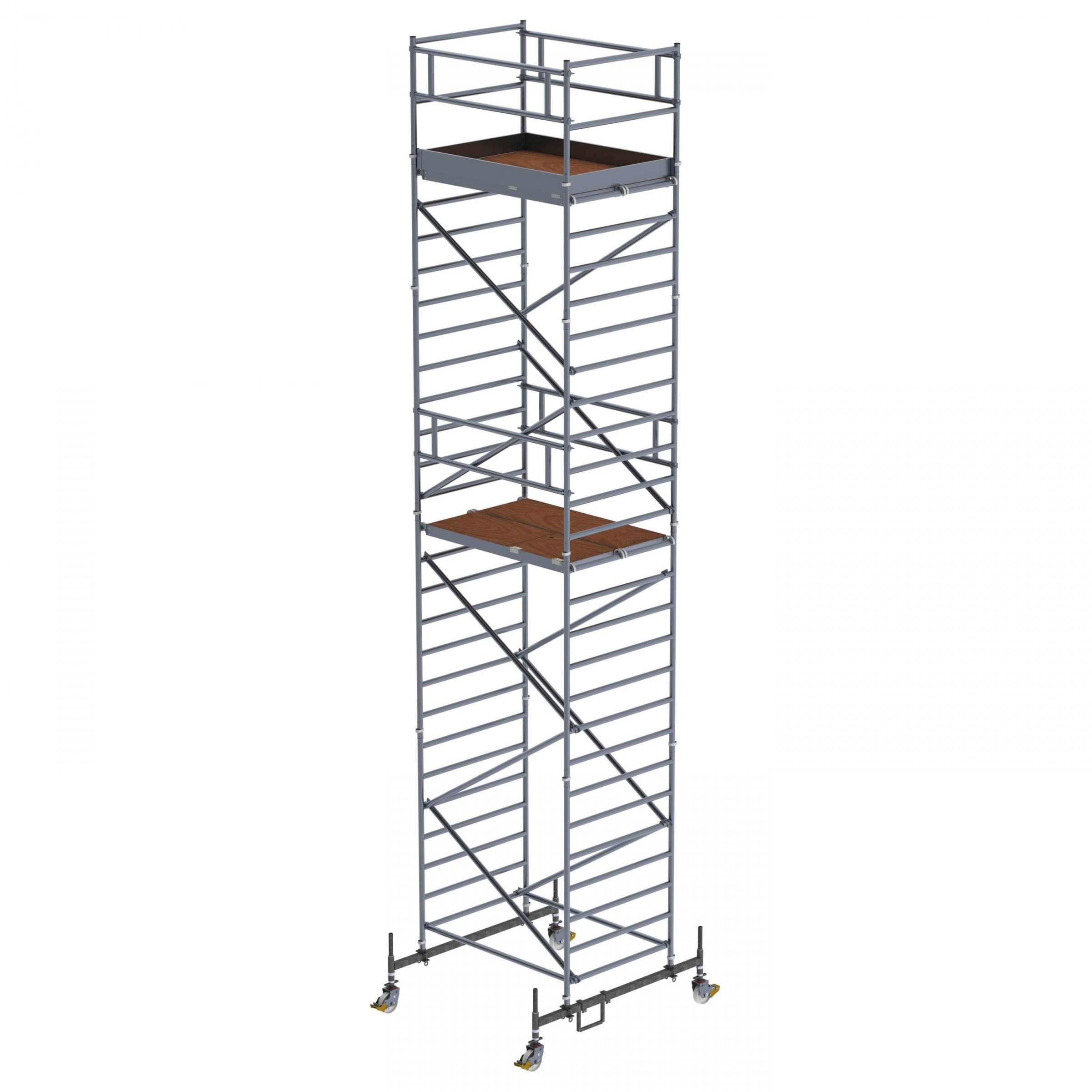 MUNK Rollgerüst mit Doppelplattform 1,35x1,80m Plattform, 9,35m AH