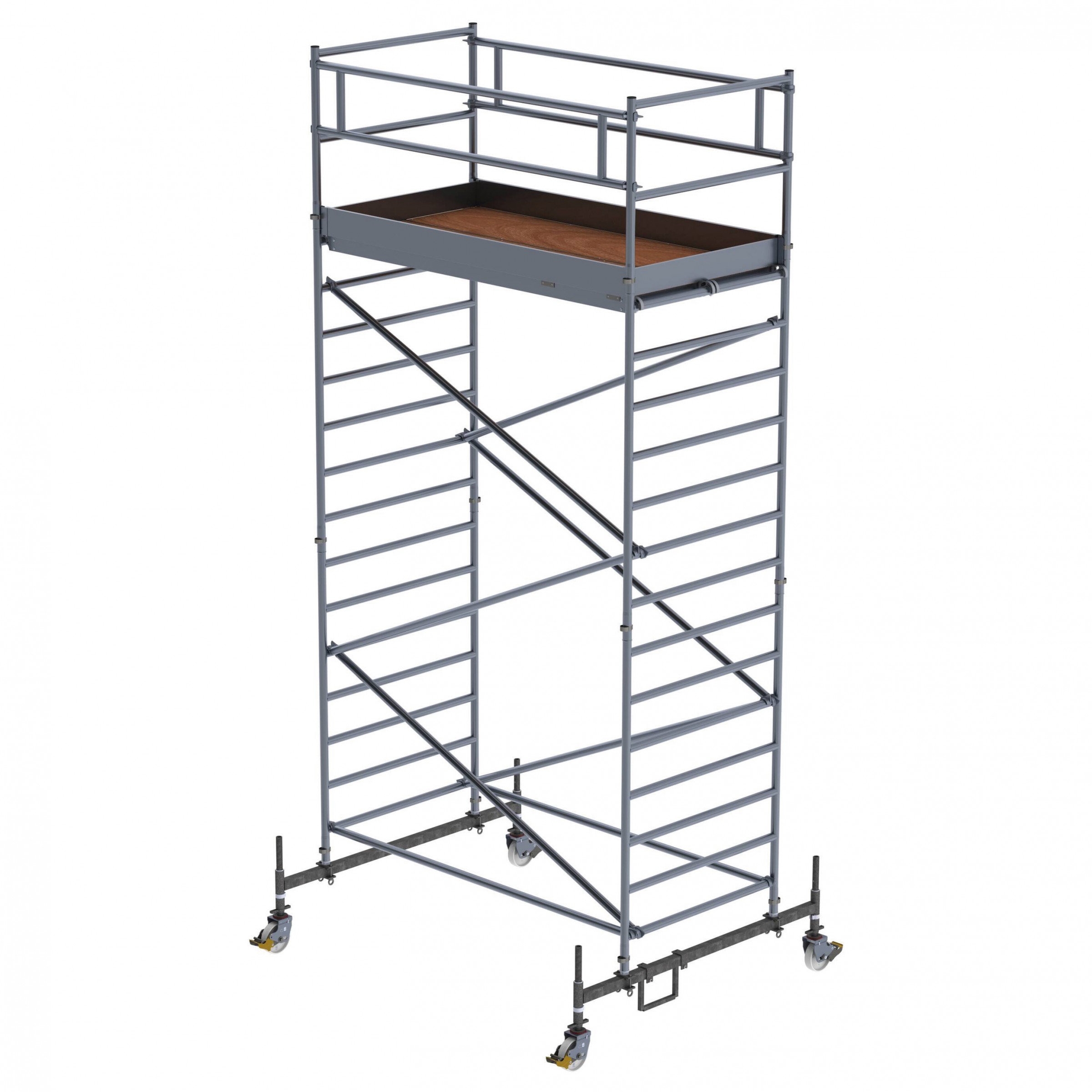 MUNK Rollgerüst mit Doppelplattform 1,35x2,45m Plattform, 6,35m AH