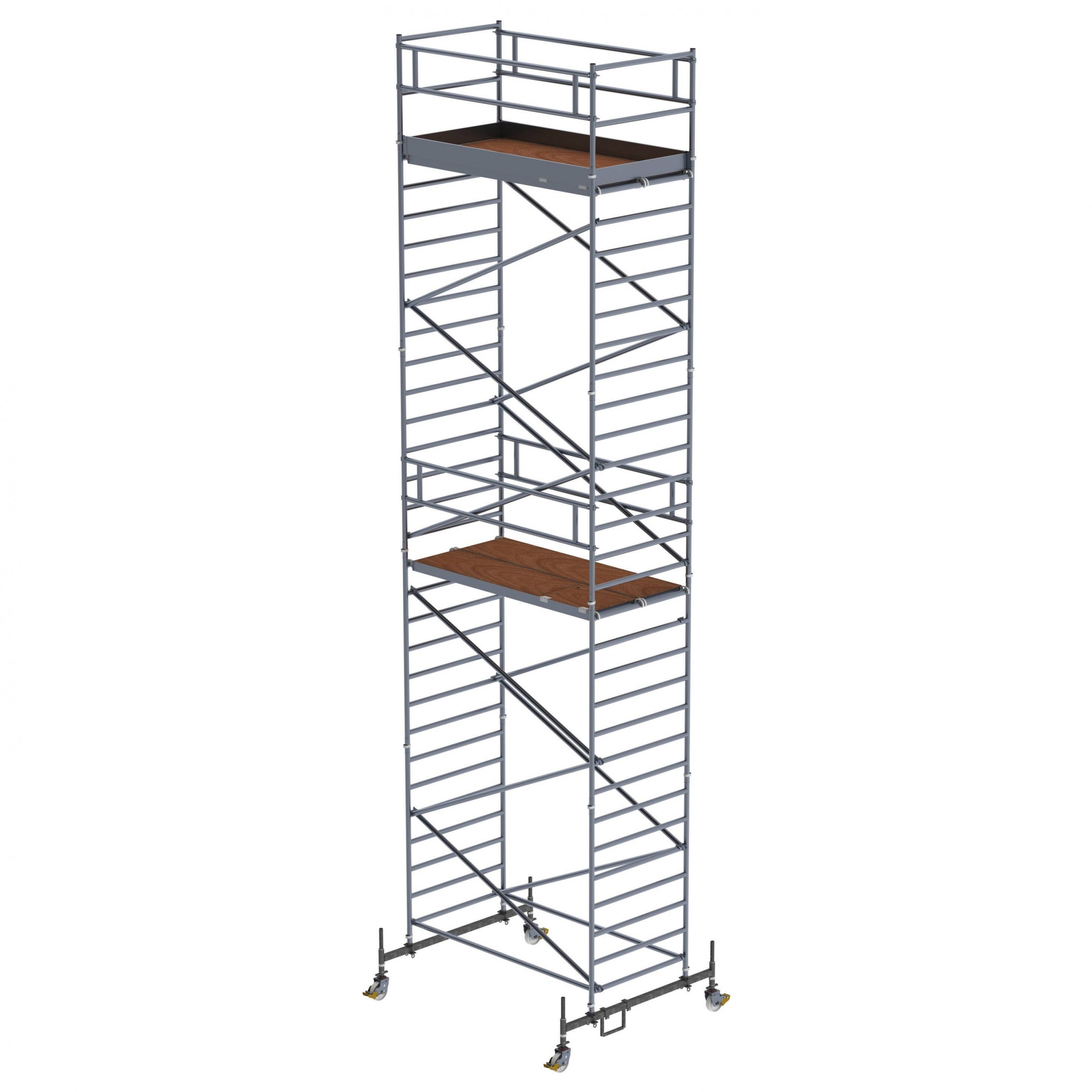MUNK Rollgerüst mit Doppelplattform 1,35x2,45m Plattform, 10,35m AH
