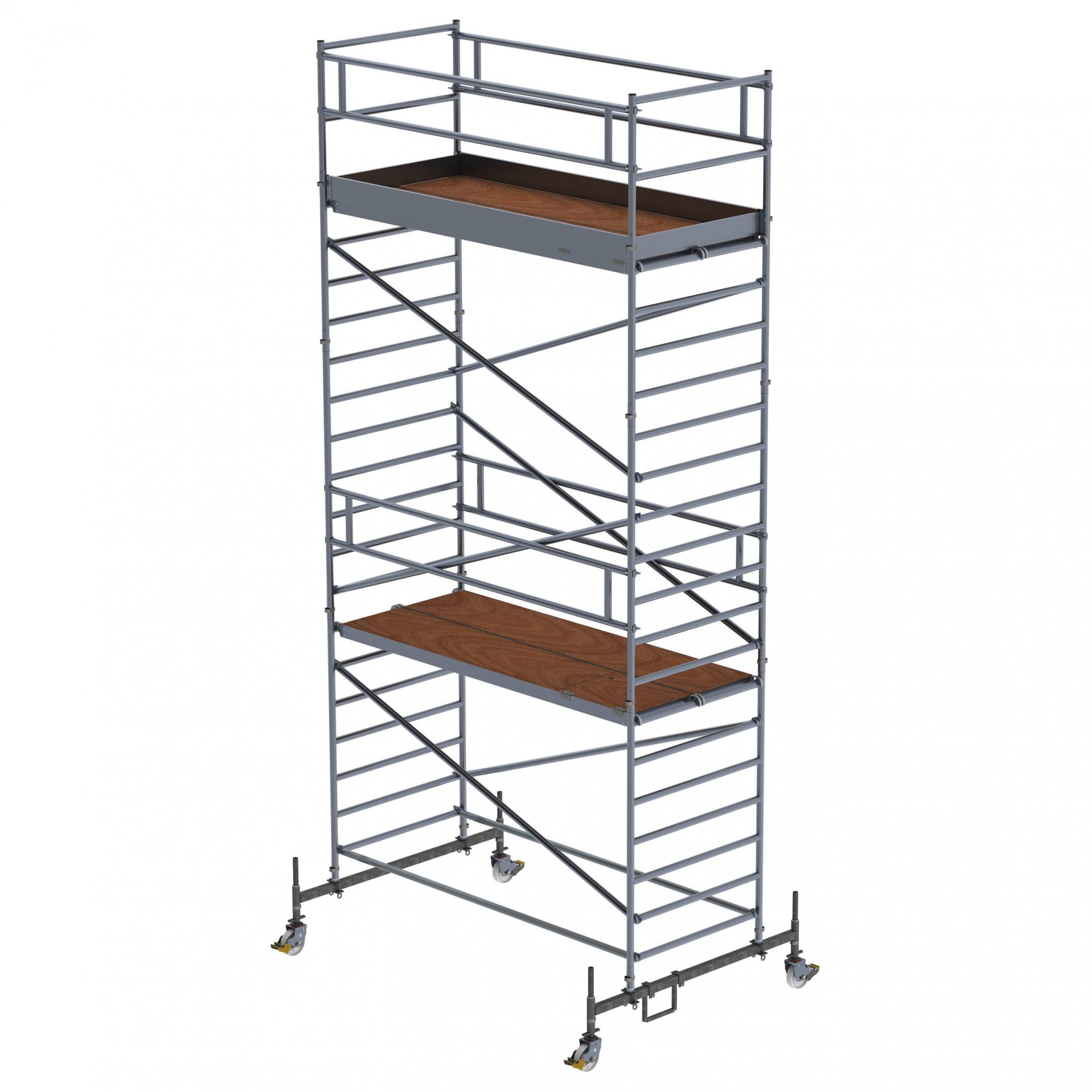 MUNK Rollgerüst mit Doppelplattform 1,35x3,00m Plattform, 7,35m AH