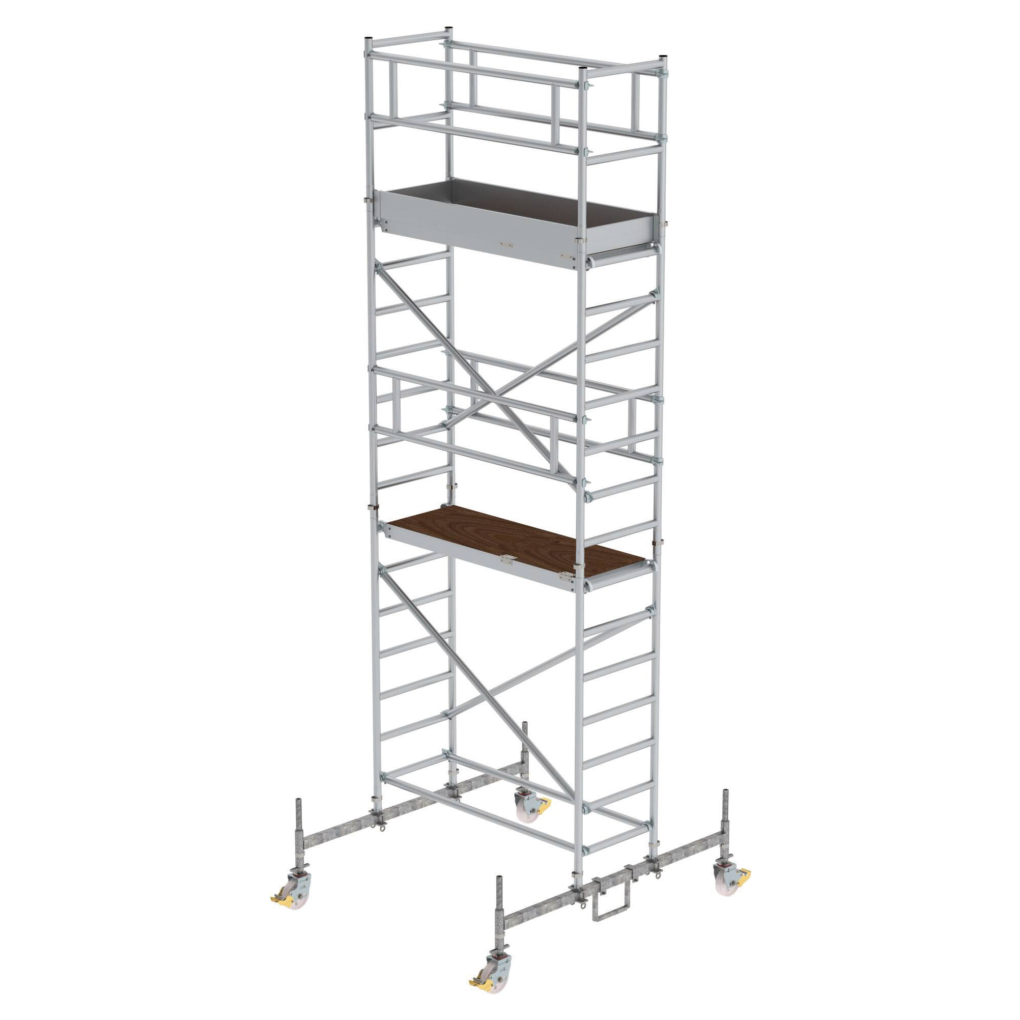 MUNK Rollgerüst mit Plattformen im 2m-Abstand 0,75x1,80m Plattform, 6,50m AH