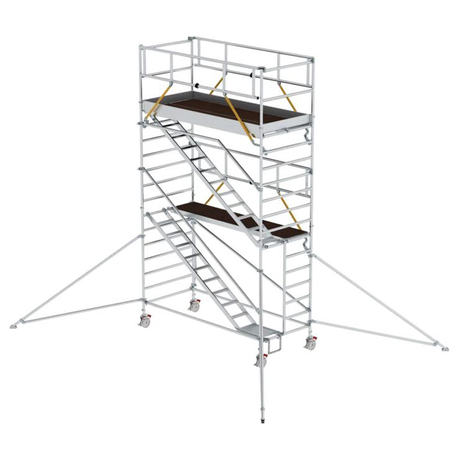 MUNK Rollgerüst SG mit Schrägaufstiegen 1,35x3,00m und Ausleger 6,47m AH