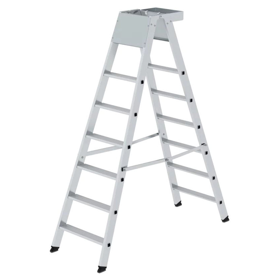 MUNK Sicherheits- Stufen-Stehleiter beidseitig begehbar 2x6 Stufen