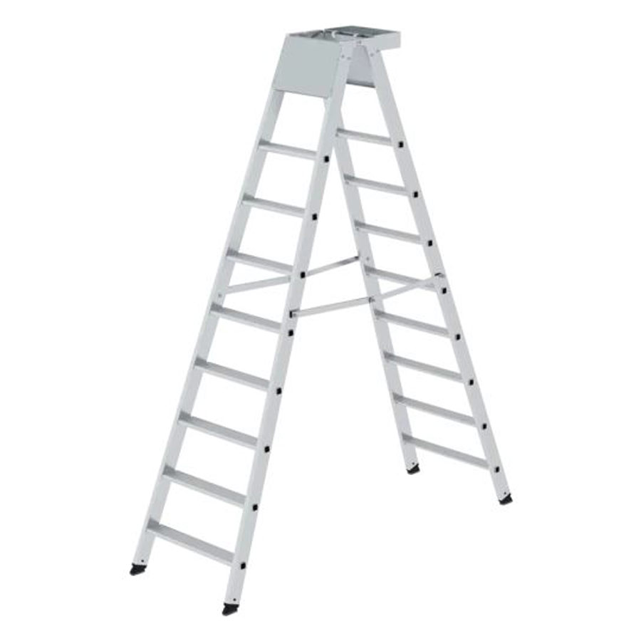 MUNK Sicherheits- Stufen-Stehleiter beidseitig begehbar 2x8 Stufen