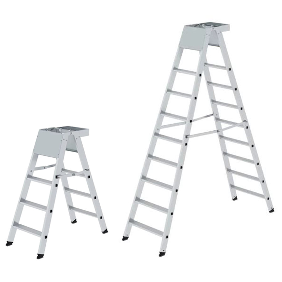 MUNK Sicherheits- Stufen-Stehleiter beidseitig begehbar
