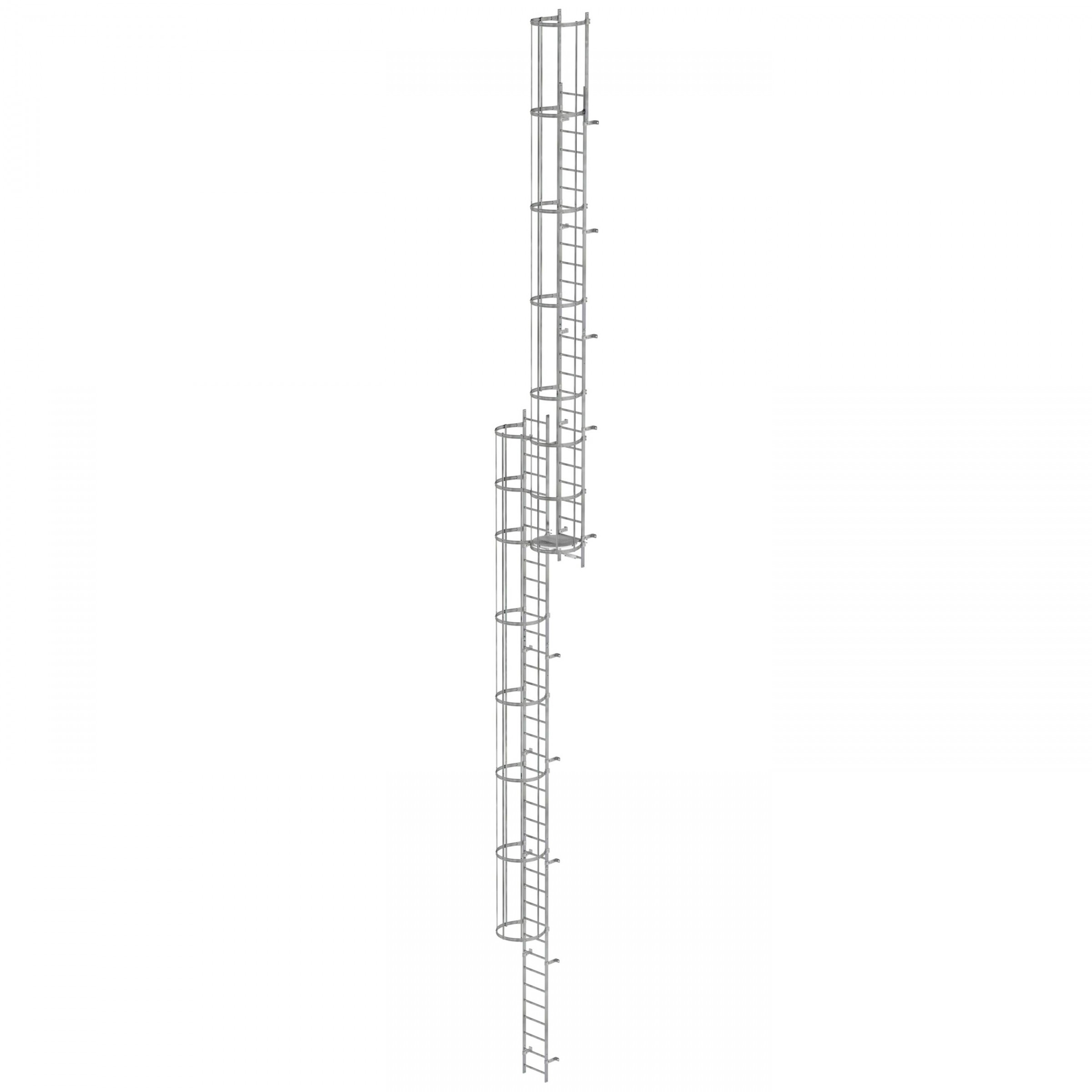 MUNK ortsfeste Steigleitern Aluminium, 15,96m SH PG2