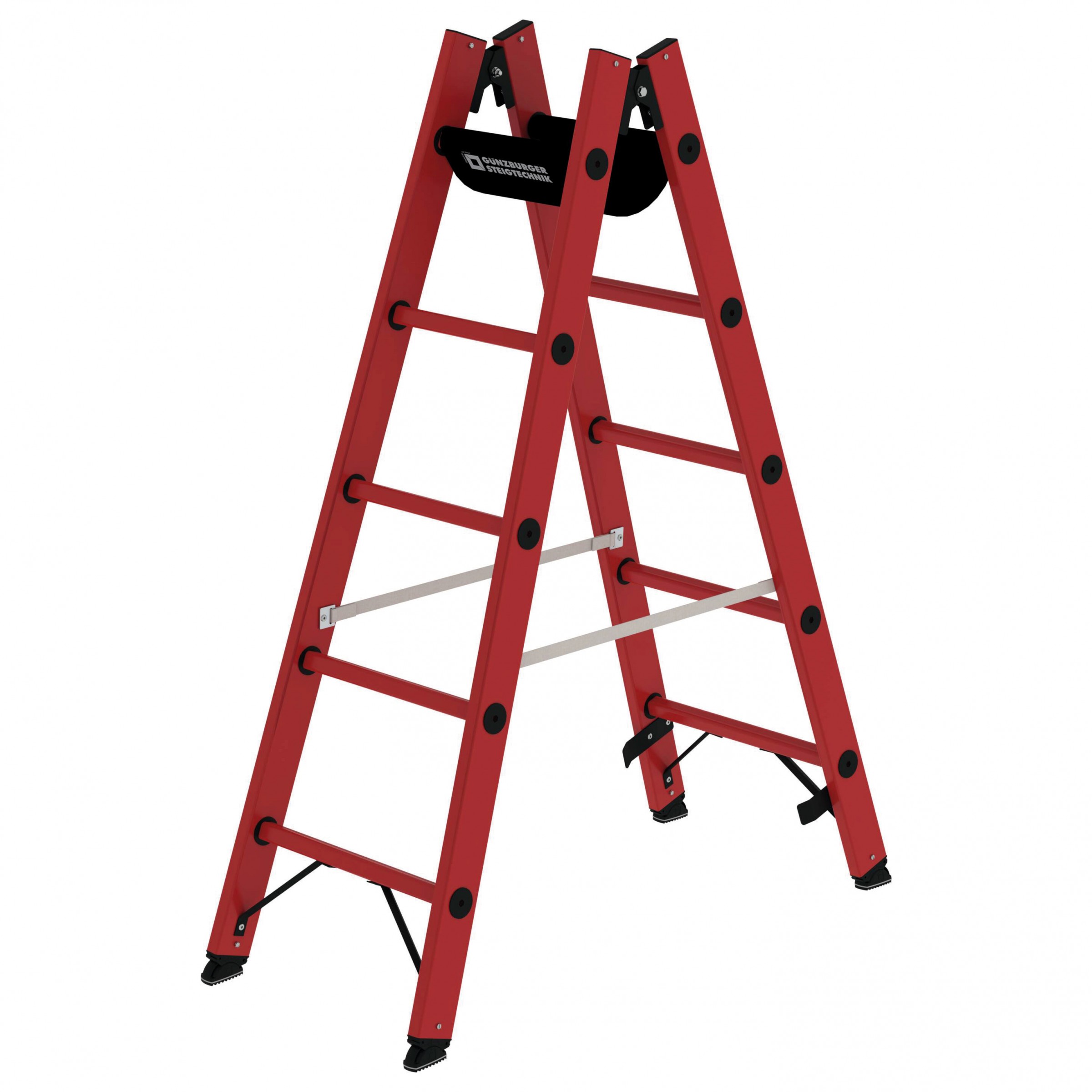 MUNK Vollkunststoff Stehleiter beidseitig begehbar 2x5 Sprossen